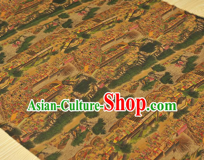 Chinese Traditional Fabric Gambiered Guangdong Gauze Cheongsam Satin Classical Folk Pattern Green Silk Material Chinese Traditional Fabric Gambiered Guangdong Gauze Cheongsam Satin Classical Folk Pattern Green Silk Material