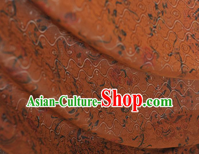 Chinese Classical Phoenix Pattern Ginger Gambiered Guangdong Gauze Cheongsam Cloth Material Traditional Silk Fabric Chinese Classical Phoenix Pattern Ginger Gambiered Guangdong Gauze Cheongsam Cloth Material Traditional Silk Fabric