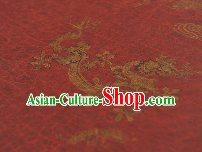 Top Red Gambiered Guangdong Gauze Chinese Cheongsam Traditional Cloud Dragon Pattern Silk Fabric Top Red Gambiered Guangdong Gauze Chinese Cheongsam Traditional Cloud Dragon Pattern Silk Fabric