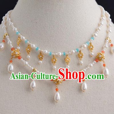 China Tang Dynasty Imperial Concubine Necklace Ancient Court Woman Jewelry Accessories of Precious Stones