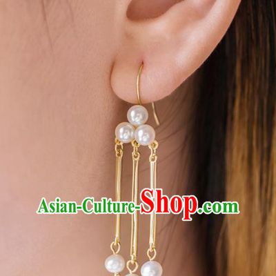 China Ancient Imperial Concubine Ear Jewelry Accessories Traditional Qing Dynasty Court Earrings