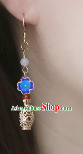Handmade Traditional Golden Vase Ear Accessories Chinese National Enamel Earrings Handmade Traditional Golden Vase Ear Accessories Chinese National Enamel Earrings