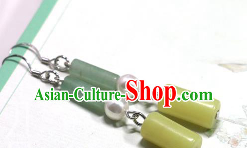 Handmade Traditional Aventurine Ear Accessories Chinese National Earrings Hanfu Jewelry Handmade Traditional Aventurine Ear Accessories Chinese National Earrings Hanfu Jewelry