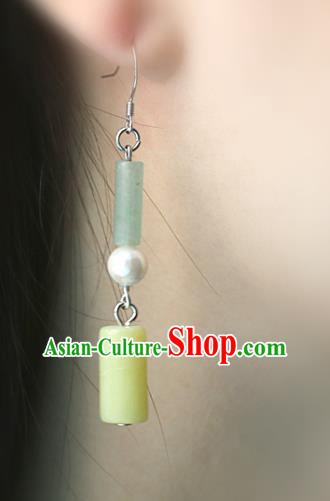 Handmade Traditional Aventurine Ear Accessories Chinese National Earrings Hanfu Jewelry Handmade Traditional Aventurine Ear Accessories Chinese National Earrings Hanfu Jewelry