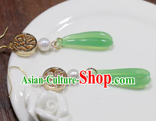 Handmade Traditional Glass Petal Ear Accessories Chinese Hanfu Jewelry National New Year Earrings Handmade Traditional Glass Petal Ear Accessories Chinese Hanfu Jewelry National New Year Earrings