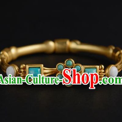 Chinese Traditional Sui Dynasty Jewelry Ancient Princess Li Jingxun Pearls Bracelet Gilding Accessories
