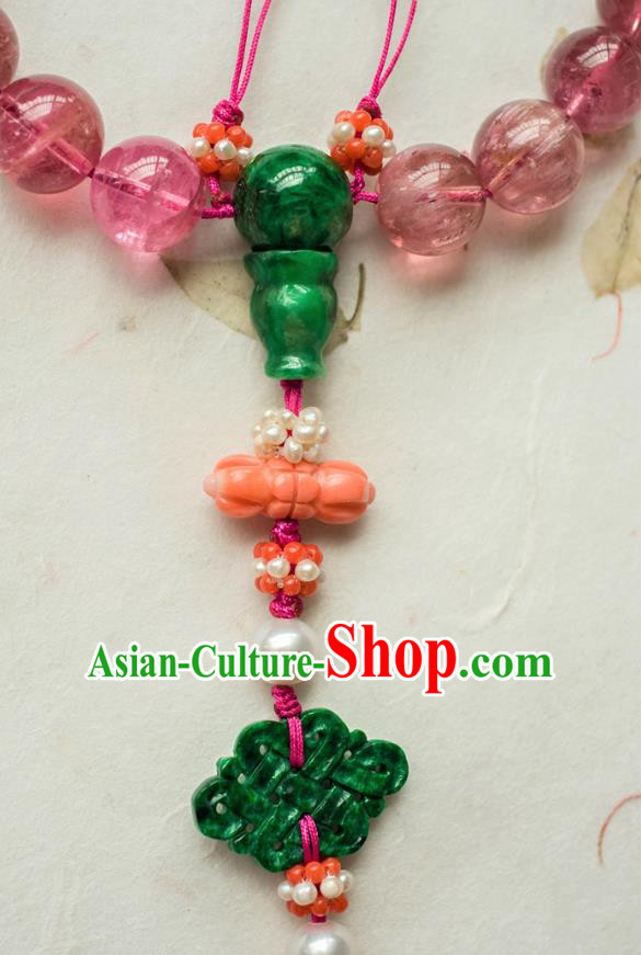 Chinese Traditional Qing Dynasty Court Jewelry Ancient Imperial Concubine Pink Tourmaline Bracelet Accessories Chinese Traditional Qing Dynasty Court Jewelry Ancient Imperial Concubine Pink Tourmaline Bracelet Accessories