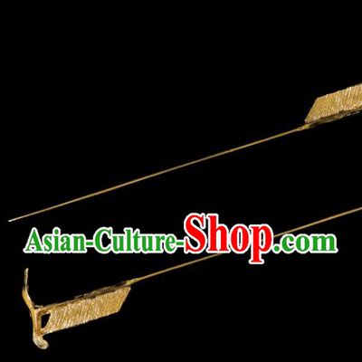 China Traditional Hanfu Hair Accessories Handmade Ancient Empress Hairpin Jin Dynasty Golden Dagger Axe Hair Stick for Women