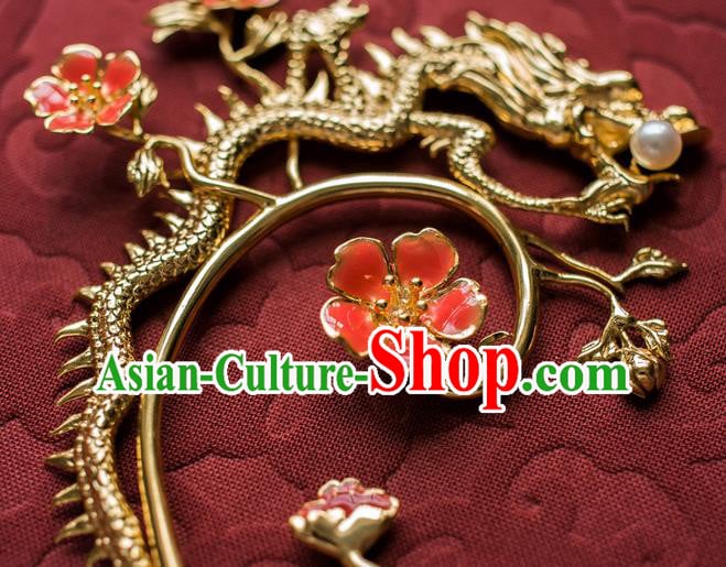 China Ancient Empress Gilding Dragon Ear Jewelry Accessories Traditional Qing Dynasty Queen Earrings China Ancient Empress Gilding Dragon Ear Jewelry Accessories Traditional Qing Dynasty Queen Earrings
