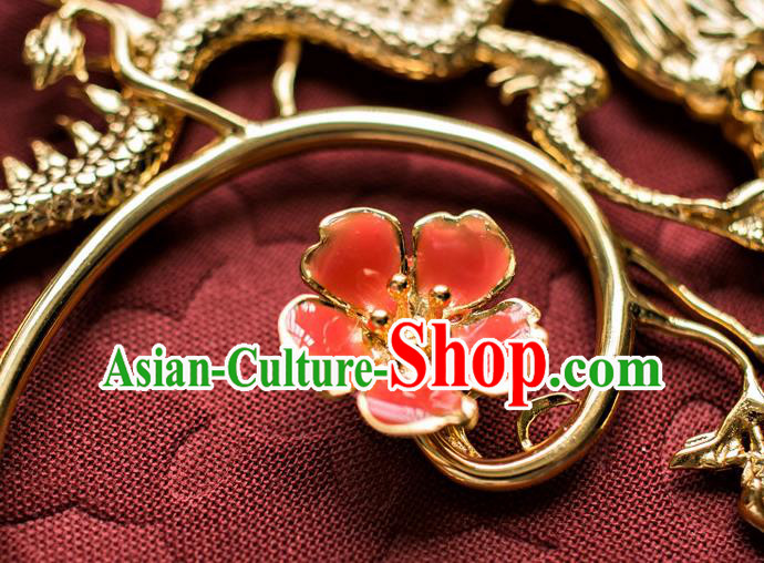 China Ancient Empress Gilding Dragon Ear Jewelry Accessories Traditional Qing Dynasty Queen Earrings China Ancient Empress Gilding Dragon Ear Jewelry Accessories Traditional Qing Dynasty Queen Earrings