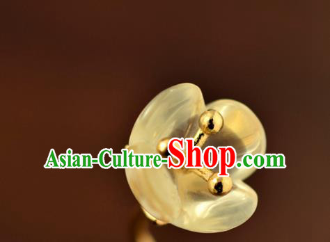 China Ancient Princess Osmanthus Ear Jewelry Accessories Traditional Qing Dynasty Palace Lady Earrings China Ancient Princess Osmanthus Ear Jewelry Accessories Traditional Qing Dynasty Palace Lady Earrings