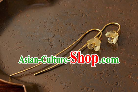 China Ancient Princess Osmanthus Ear Jewelry Accessories Traditional Qing Dynasty Palace Lady Earrings China Ancient Princess Osmanthus Ear Jewelry Accessories Traditional Qing Dynasty Palace Lady Earrings