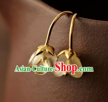 China Ancient Princess Osmanthus Ear Jewelry Accessories Traditional Qing Dynasty Palace Lady Earrings China Ancient Princess Osmanthus Ear Jewelry Accessories Traditional Qing Dynasty Palace Lady Earrings