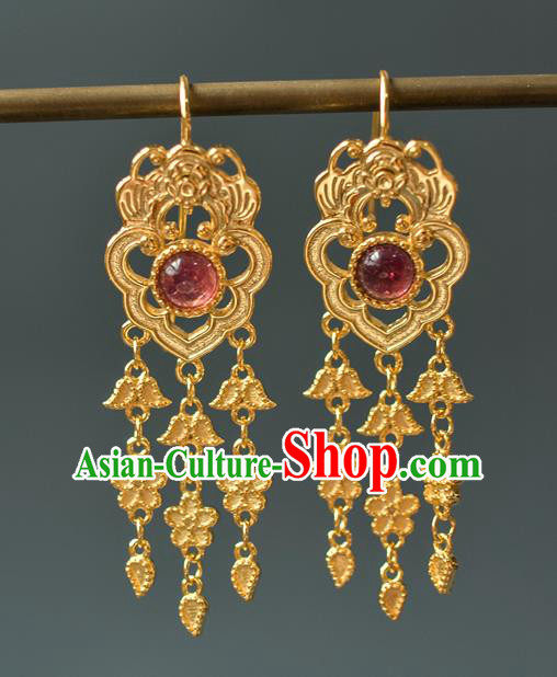 China Ancient Gilding Bat Ear Jewelry Accessories Traditional Qing Dynasty Princess Earrings China Ancient Gilding Bat Ear Jewelry Accessories Traditional Qing Dynasty Princess Earrings
