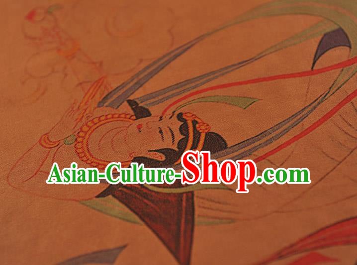 China Classical Cheongsam Gambiered Guangdong Gauze Cloth Traditional Flying Apsaras Pattern Silk Fabric China Classical Cheongsam Gambiered Guangdong Gauze Cloth Traditional Flying Apsaras Pattern Silk Fabric