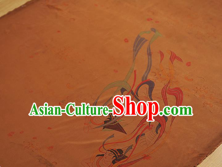 China Classical Cheongsam Gambiered Guangdong Gauze Cloth Traditional Flying Apsaras Pattern Silk Fabric China Classical Cheongsam Gambiered Guangdong Gauze Cloth Traditional Flying Apsaras Pattern Silk Fabric