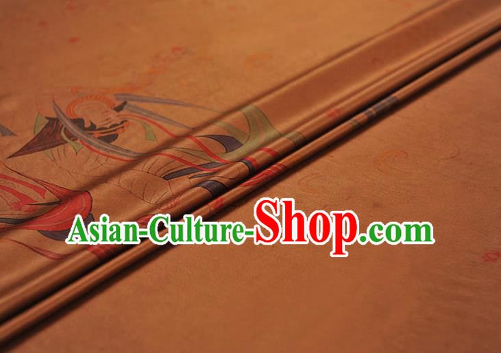 China Classical Cheongsam Gambiered Guangdong Gauze Cloth Traditional Flying Apsaras Pattern Silk Fabric China Classical Cheongsam Gambiered Guangdong Gauze Cloth Traditional Flying Apsaras Pattern Silk Fabric