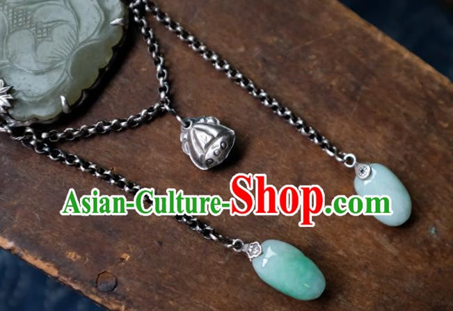 China Handmade National Silver Jewelry Accessories Traditional Jade Carving Lotus Necklace Pendant China Handmade National Silver Jewelry Accessories Traditional Jade Carving Lotus Necklace Pendant