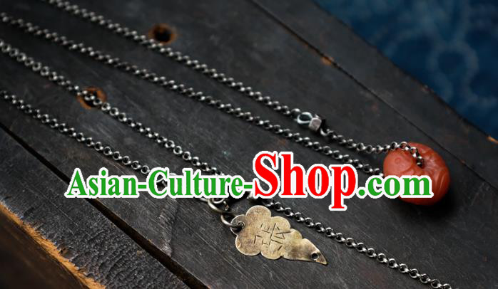Handmade China Traditional Red Fish Necklace Pendant National Women Jewelry Silver Carving Accessories Handmade China Traditional Red Fish Necklace Pendant National Women Jewelry Silver Carving Accessories