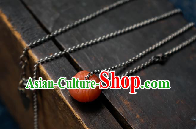 Handmade China Traditional Red Fish Necklace Pendant National Women Jewelry Silver Carving Accessories Handmade China Traditional Red Fish Necklace Pendant National Women Jewelry Silver Carving Accessories