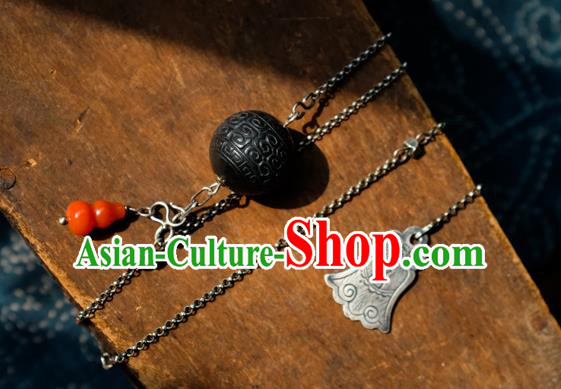 Handmade China National Women Silver Jewelry Accessories Traditional Red Agate Gourd Necklace Pendant Handmade China National Women Silver Jewelry Accessories Traditional Red Agate Gourd Necklace Pendant