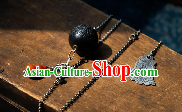 Handmade China National Women Silver Jewelry Accessories Traditional Red Agate Gourd Necklace Pendant Handmade China National Women Silver Jewelry Accessories Traditional Red Agate Gourd Necklace Pendant