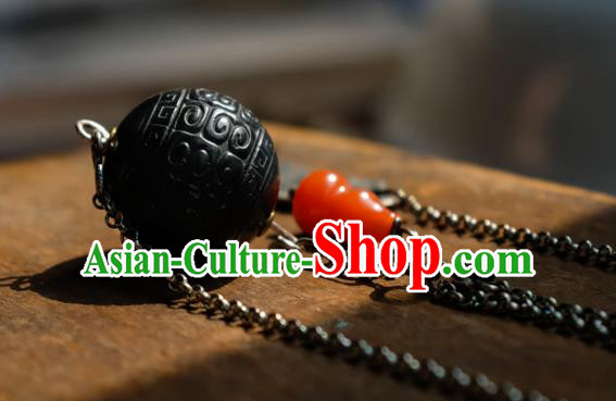 Handmade China National Women Silver Jewelry Accessories Traditional Red Agate Gourd Necklace Pendant Handmade China National Women Silver Jewelry Accessories Traditional Red Agate Gourd Necklace Pendant