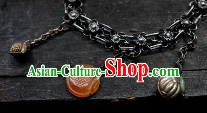 Chinese Traditional Plum Blossom Jewelry Handmade Silver Lock Bracelet Accessories