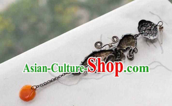 China National Blueing Bat Earrings Traditional Jade Jewelry Handmade Silver Ear Accessories China National Blueing Bat Earrings Traditional Jade Jewelry Handmade Silver Ear Accessories