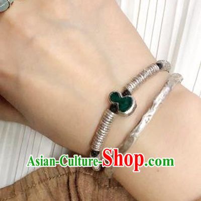 Chinese Traditional Jewelry Handmade Silver Bracelet Accessories