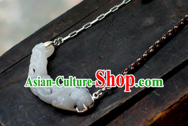 China Traditional White Jade Necklace Handmade Jewelry Accessories China Traditional White Jade Necklace Handmade Jewelry Accessories