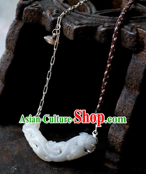 China Traditional White Jade Necklace Handmade Jewelry Accessories China Traditional White Jade Necklace Handmade Jewelry Accessories