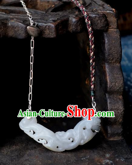 China Traditional White Jade Necklace Handmade Jewelry Accessories China Traditional White Jade Necklace Handmade Jewelry Accessories