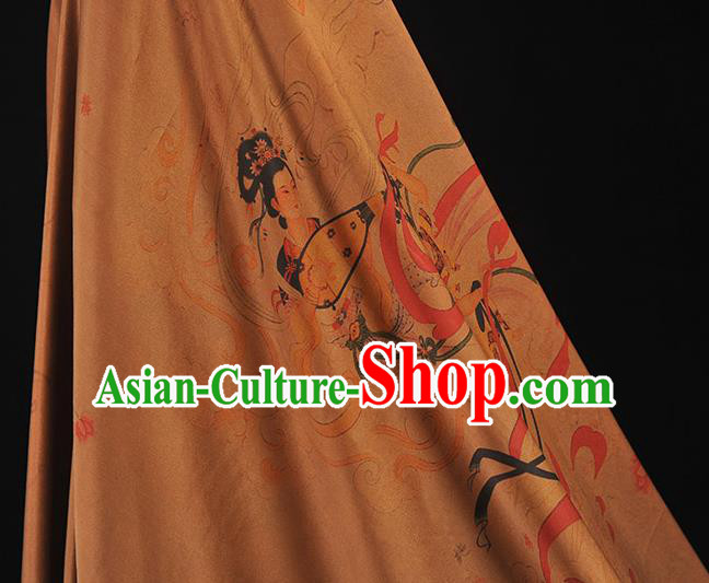 China Classical Gambiered Guangdong Gauze Cheongsam Cloth Traditional Lute Goddess Pattern Silk Fabric China Classical Gambiered Guangdong Gauze Cheongsam Cloth Traditional Lute Goddess Pattern Silk Fabric