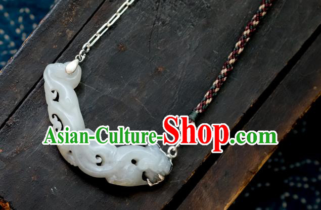 China Traditional White Jade Necklace Handmade Jewelry Accessories China Traditional White Jade Necklace Handmade Jewelry Accessories