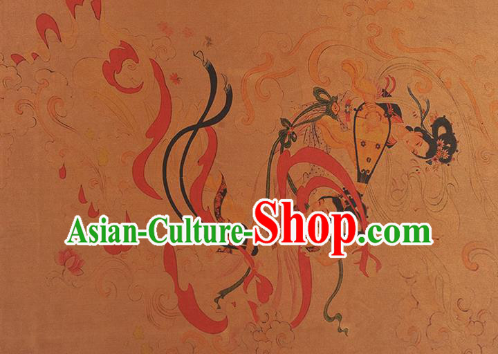 China Classical Gambiered Guangdong Gauze Cheongsam Cloth Traditional Lute Goddess Pattern Silk Fabric China Classical Gambiered Guangdong Gauze Cheongsam Cloth Traditional Lute Goddess Pattern Silk Fabric