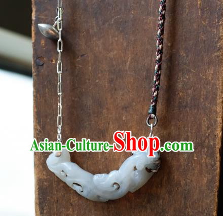 China Traditional White Jade Necklace Handmade Jewelry Accessories China Traditional White Jade Necklace Handmade Jewelry Accessories