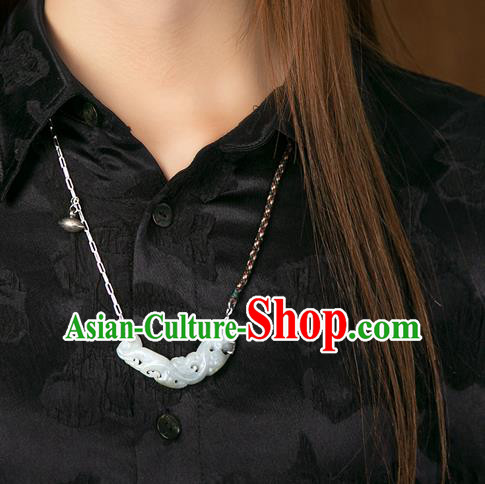 China Traditional White Jade Necklace Handmade Jewelry Accessories China Traditional White Jade Necklace Handmade Jewelry Accessories