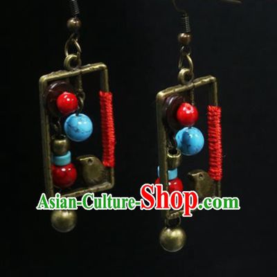 Handmade Chinese National Ear Accessories Traditional Earrings