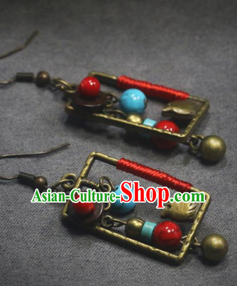 Handmade Chinese National Ear Accessories Traditional Earrings Handmade Chinese National Ear Accessories Traditional Earrings