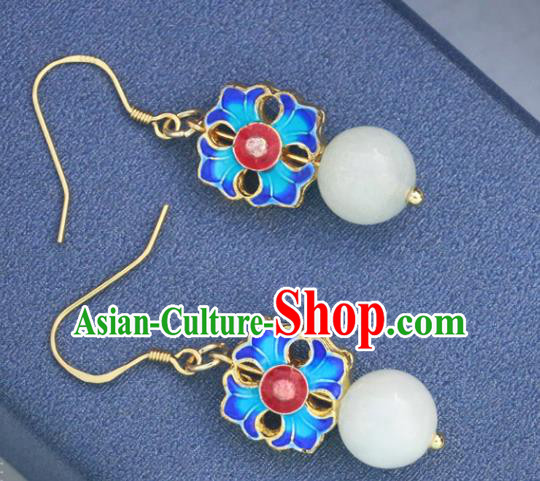 Handmade Chinese National Enamel Ear Accessories Traditional Blueing Earrings Handmade Chinese National Enamel Ear Accessories Traditional Blueing Earrings