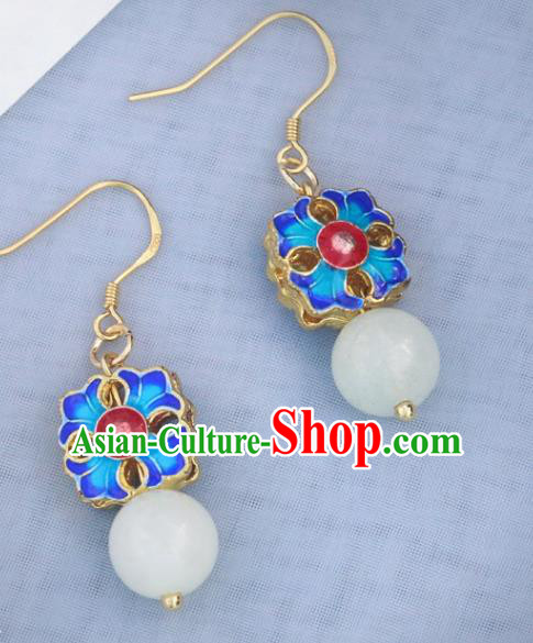 Handmade Chinese National Enamel Ear Accessories Traditional Blueing Earrings Handmade Chinese National Enamel Ear Accessories Traditional Blueing Earrings