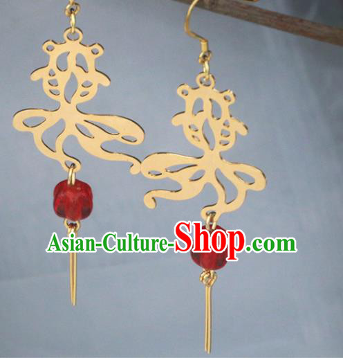 Handmade Chinese Traditional Hanfu Earrings National Goldfish Ear Accessories Handmade Chinese Traditional Hanfu Earrings National Goldfish Ear Accessories