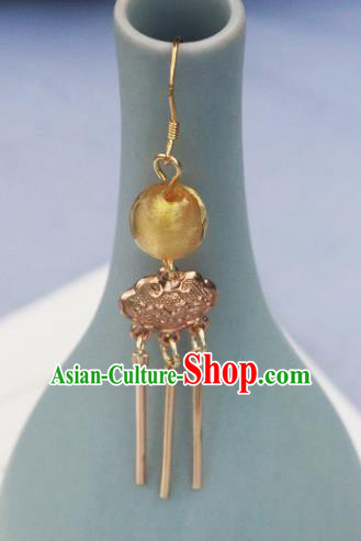 Handmade Chinese Traditional Hanfu Longevity Lock Earrings National Ear Accessories Handmade Chinese Traditional Hanfu Longevity Lock Earrings National Ear Accessories