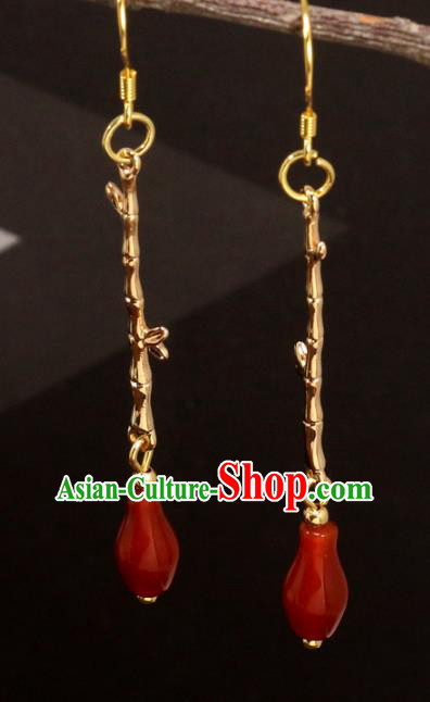 Handmade Chinese Traditional Golden Bamboo Ear Accessories National Hanfu Earrings Handmade Chinese Traditional Golden Bamboo Ear Accessories National Hanfu Earrings