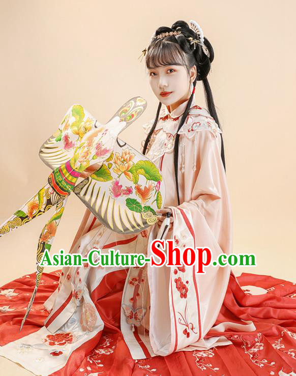 Ancient China Ming Dynasty Royal Princess Pink Dress Traditional Hanfu Historical Clothing Ancient China Ming Dynasty Royal Princess Pink Dress Traditional Hanfu Historical Clothing