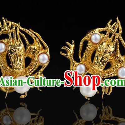 China Traditional Golden Hair Accessories Handmade Ming Dynasty Hair Stick Ancient Palace Lady Hairpin for Women