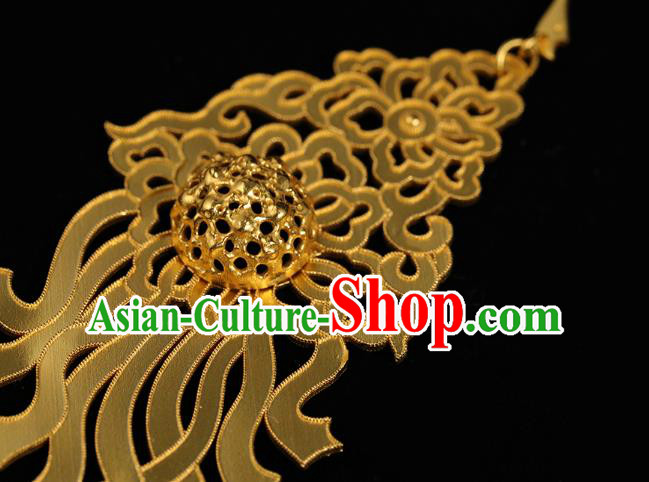 Handmade Chinese Traditional Song Dynasty Ear Accessories Jewelry Ancient Court Woman Golden Earrings Handmade Chinese Traditional Song Dynasty Ear Accessories Jewelry Ancient Court Woman Golden Earrings