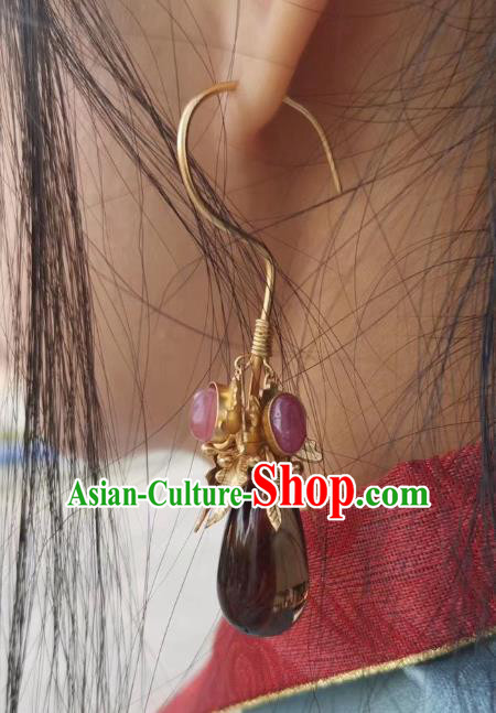 Handmade Chinese Traditional Ming Dynasty Palace Ear Accessories Ancient Court Lady Earrings Jewelry Handmade Chinese Traditional Ming Dynasty Palace Ear Accessories Ancient Court Lady Earrings Jewelry