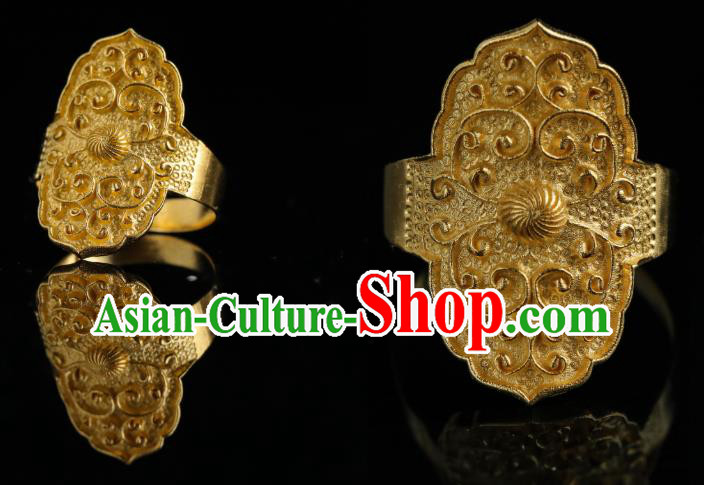 China Song Dynasty Jewelry Accessories Ancient Empress Golden Ring for Women China Song Dynasty Jewelry Accessories Ancient Empress Golden Ring for Women